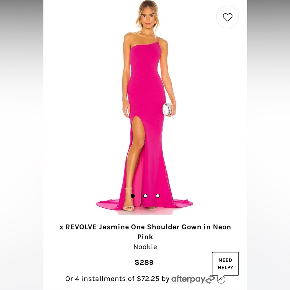 Nookie x REVOLVE Jasmine One Shoulder Gown in Neon Pink